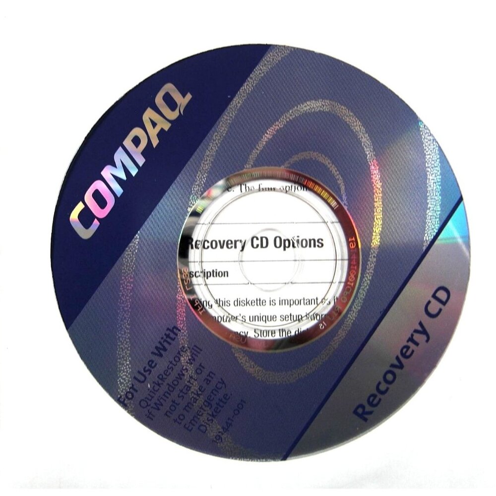 Compaq Recovery CD-ROM For Windows 191442-001 Disc Only
